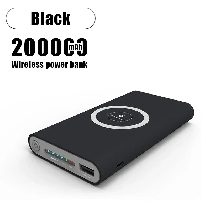 200,000mah Power Bank, Two-way Wireless Fast Charging, Portable Charger Type C, External Battery For Smart Phones