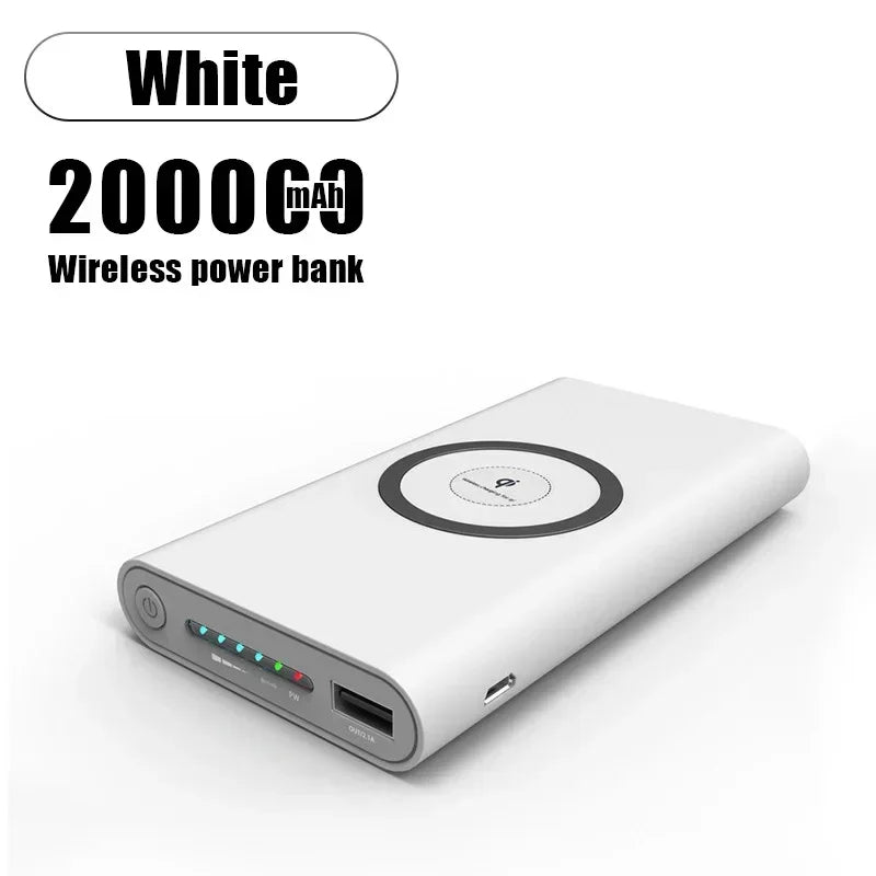 200,000mah Power Bank, Two-way Wireless Fast Charging, Portable Charger Type C, External Battery For Smart Phones