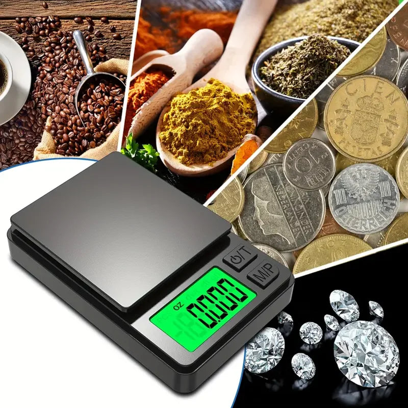 Mini Pocket Scale 1000g X 0.1g - Digital Gram, Food, Jewelry, Ounces/Grains Scale with Backlit LCD