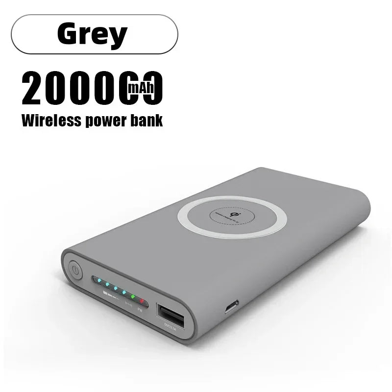 200,000mah Power Bank, Two-way Wireless Fast Charging, Portable Charger Type C, External Battery For Smart Phones