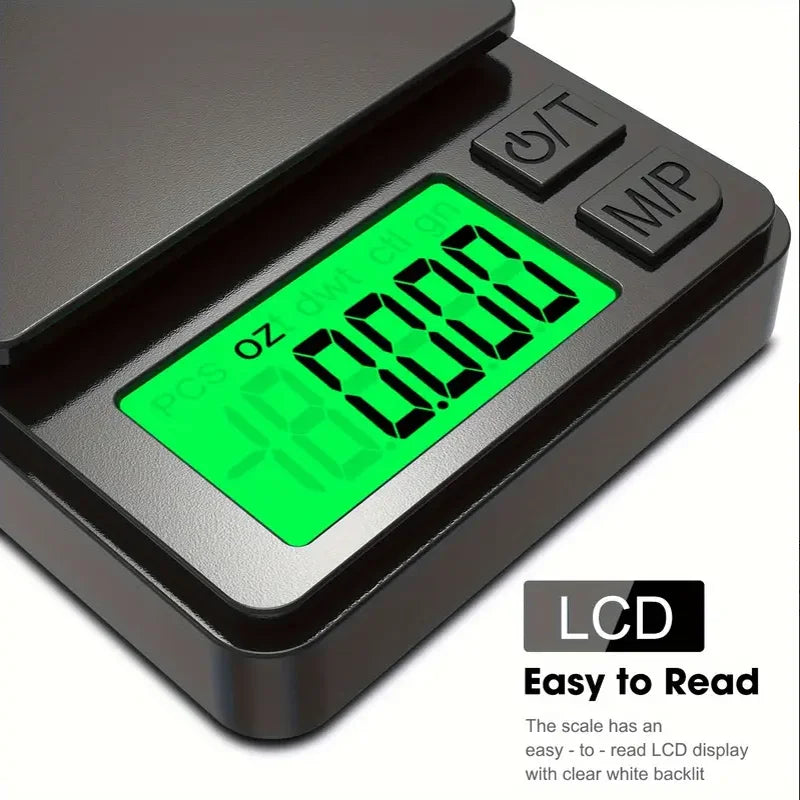 Mini Pocket Scale 1000g X 0.1g - Digital Gram, Food, Jewelry, Ounces/Grains Scale with Backlit LCD