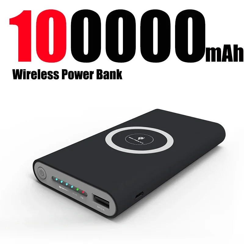 200,000mah Power Bank, Two-way Wireless Fast Charging, Portable Charger Type C, External Battery For Smart Phones