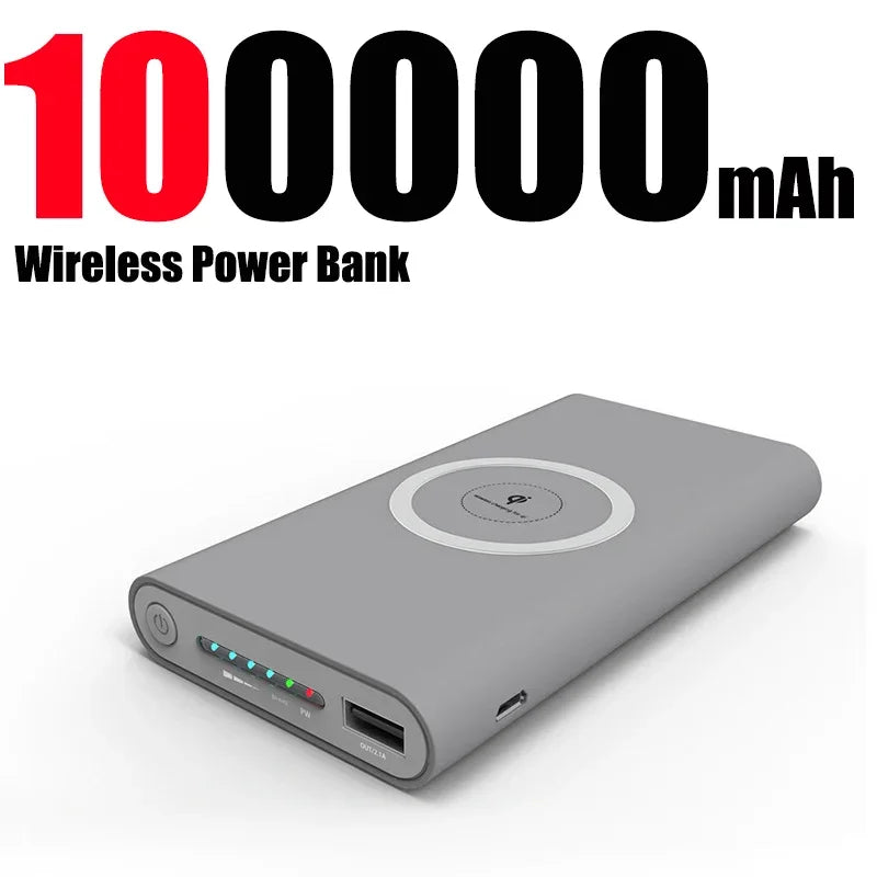 200,000mah Power Bank, Two-way Wireless Fast Charging, Portable Charger Type C, External Battery For Smart Phones