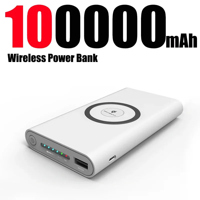 200,000mah Power Bank, Two-way Wireless Fast Charging, Portable Charger Type C, External Battery For Smart Phones