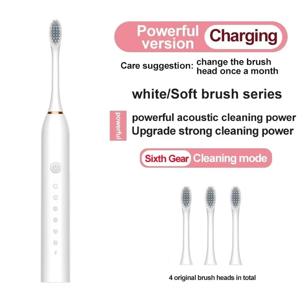 Ultrasonic ElectricToothbrush, Six Speed Mode, USB Charging Waterproof