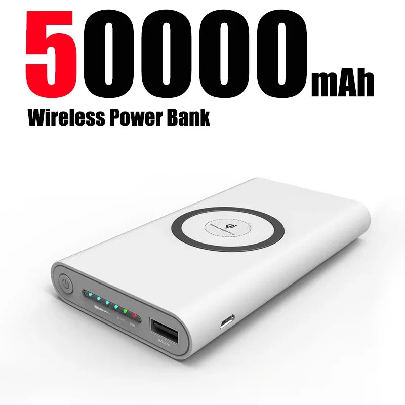 200,000mah Power Bank, Two-way Wireless Fast Charging, Portable Charger Type C, External Battery For Smart Phones