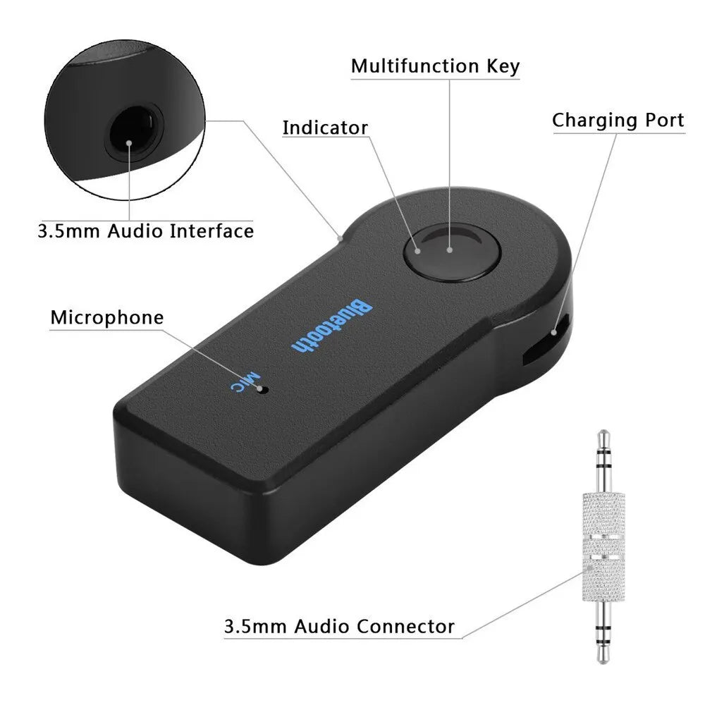 Car Bluetooth 5.0 Aux Receiver With Mic, 3.5mm 3.5 AUX Jack, Car Transmitter