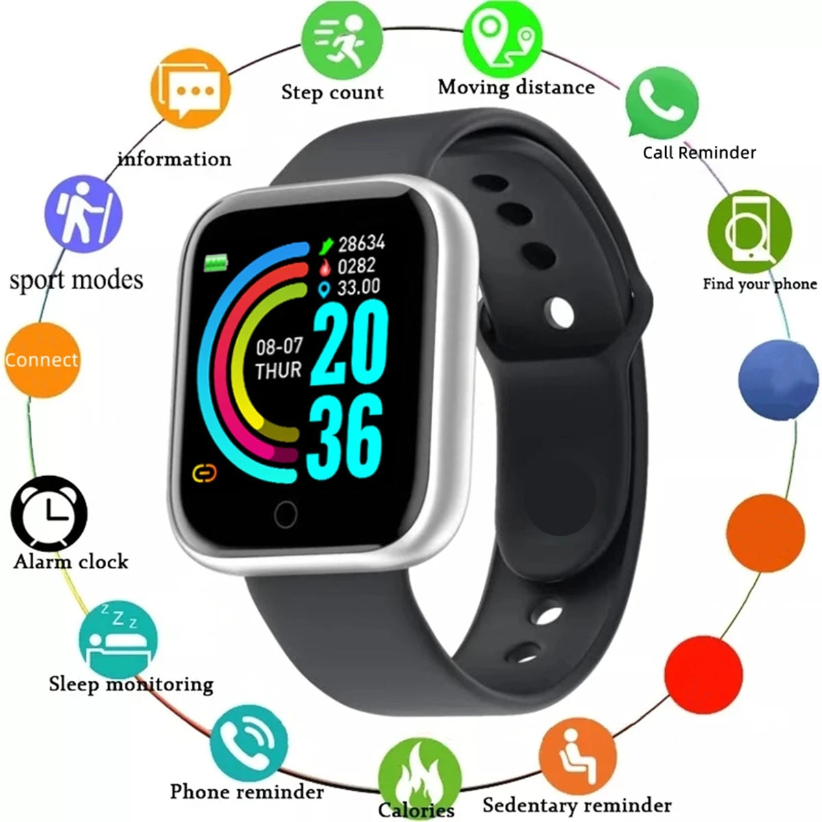 Smart Watch for Men Women with Messages, Fitness, Health Monitor and More