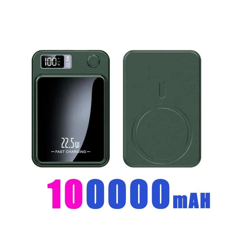 100,000mAH Power Bank Magnetic Wireless 22.5W, Ultra Capacity Super Fast Charger For Iphone15, Samsung, Motorola